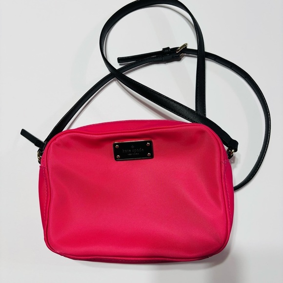 kate spade Handbags - Kate Spade Pink and Black Crossbody Bag with Adjustable Strap